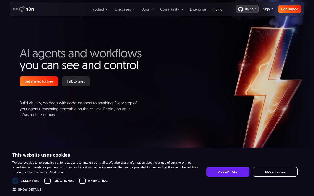 n8n official website - open source workflow automation platform